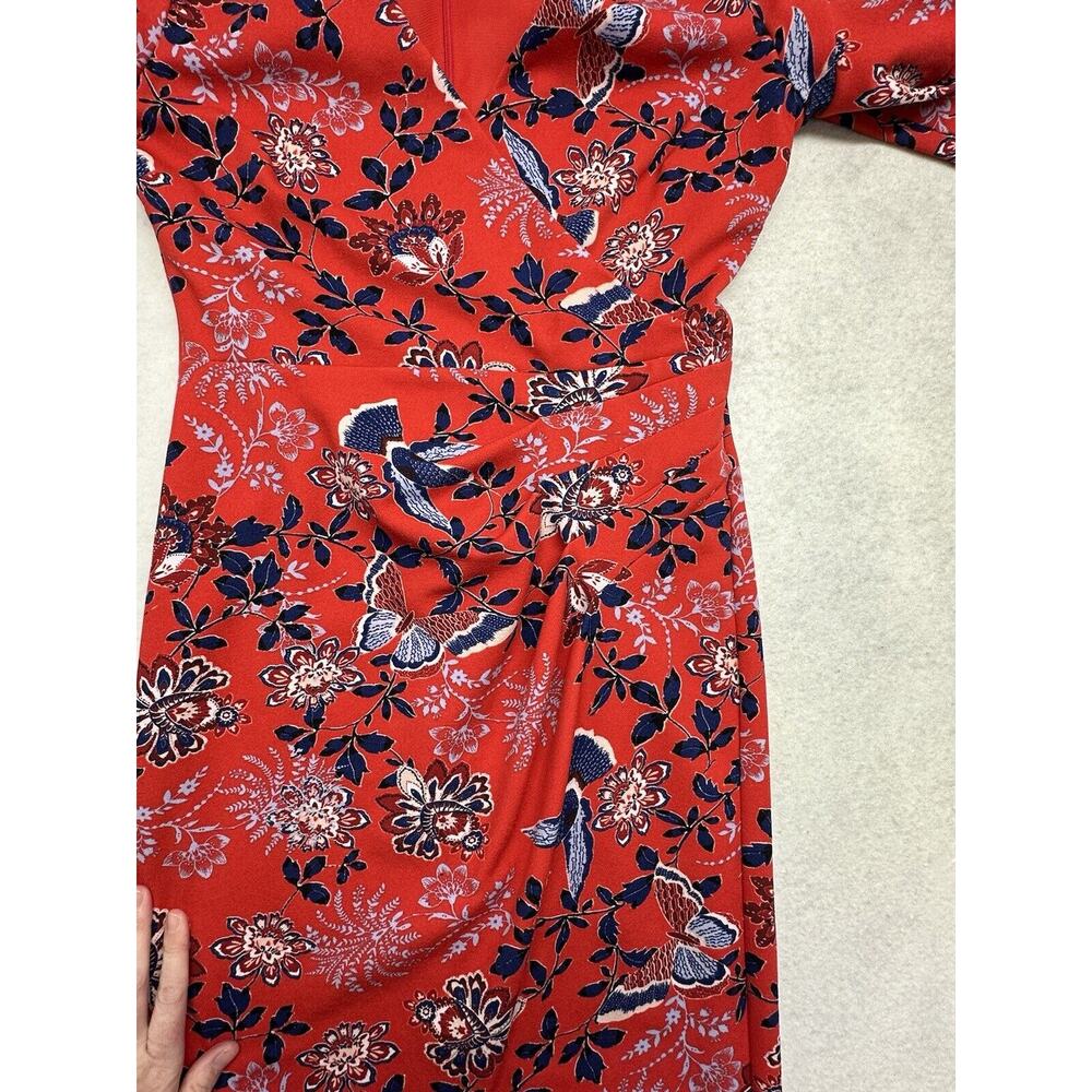 Rachel Rachel Roy Dress Womens Size 8 Red Blue Floral Tropical Print Dress - Picture 6 of 15